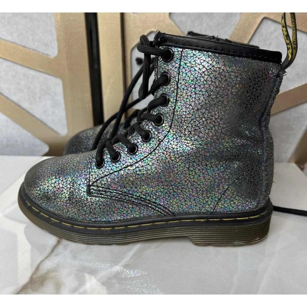 Dr. Martens ankle Boots Toddler Girls us 11 uk 10 Delaney  Gray Lace Up Zip